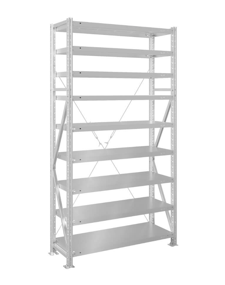 Стеллаж MS U 2000x700x300 9 полок (200 кг, металл) купить в Перми