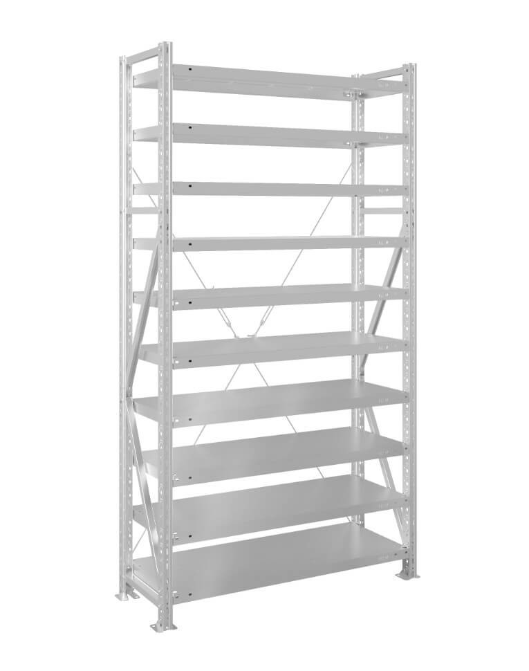 Стеллаж MS U 2000x700x300 10 полок (200 кг, металл) купить в Перми