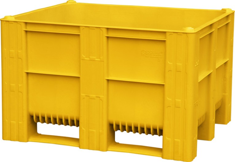 BoxPallet 1200х1000х740 мм сплошной желтый купить в Перми