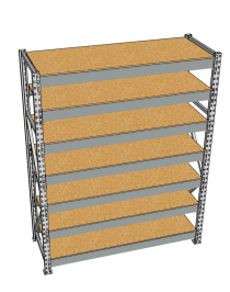 Стеллаж грузовой СГР 2500x2100x600 7 полок (ДСП)