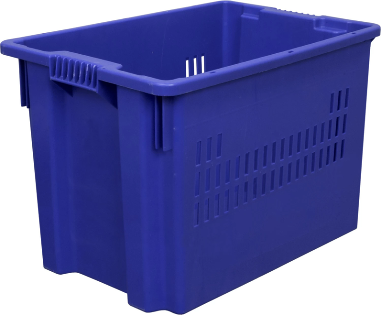 Ящик 600х400х400 дно сплошное, стенки перфорированные синий купить в Перми Ящик 600х400х400 дно сплошное, стенки перфорированные синий купить в Перми