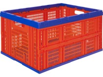 Ящик 600х400х310 перфорированный, складной красный Ящик 600х400х310 перфорированный, складной красный