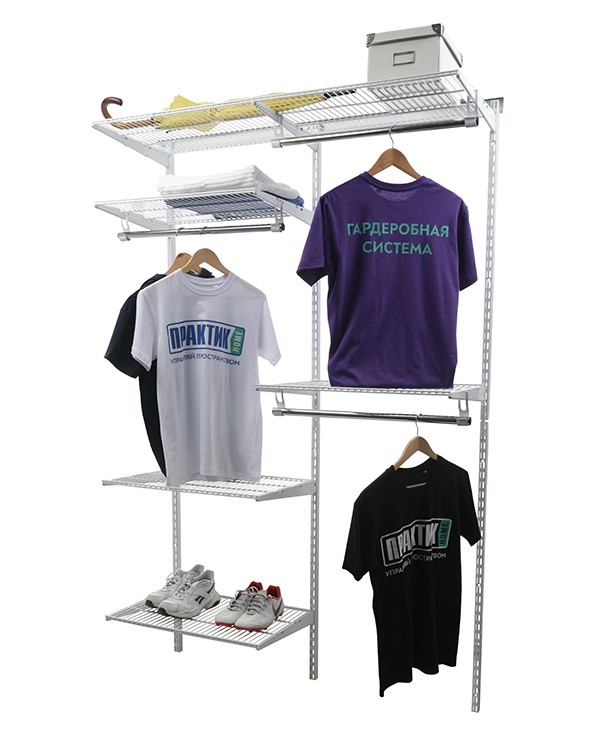 Гардеробная система Практик Home Optima G120 белая купить в Перми