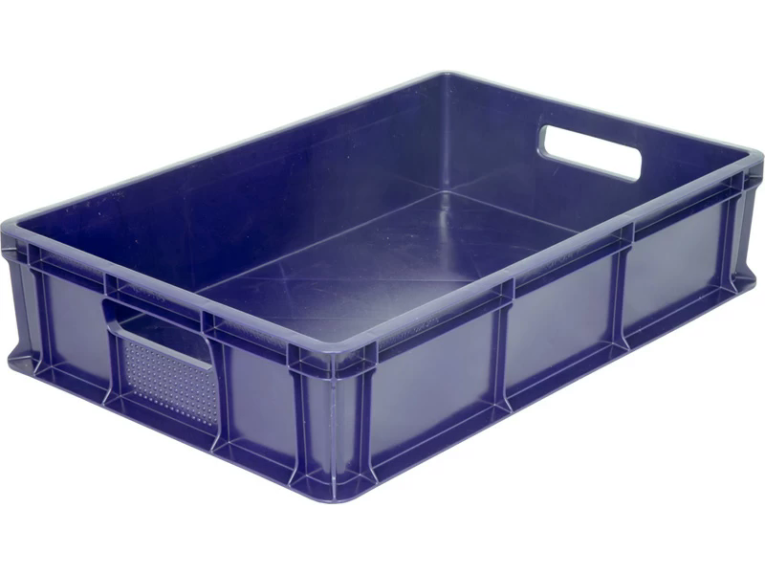Ящик 600х400х140 мм сплошной с ручками синий купить в Перми Ящик 600х400х140 мм сплошной с ручками синий купить в Перми