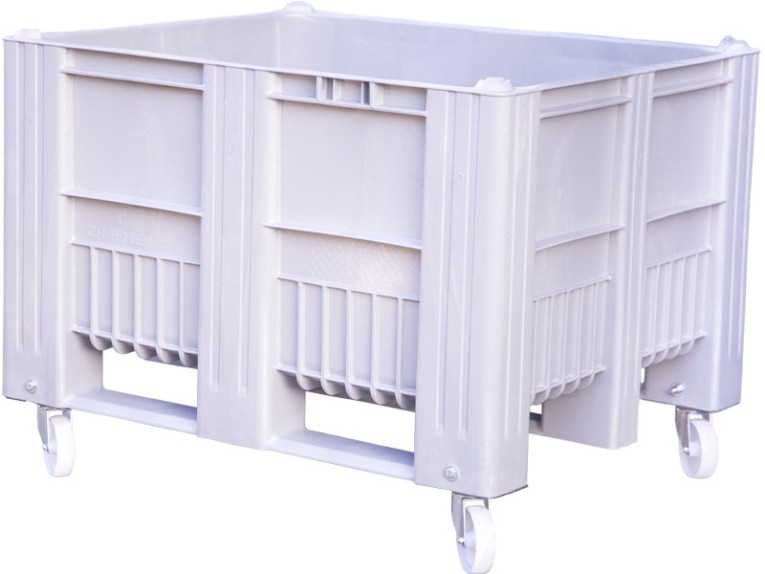 BoxPallet 1200x1000x900 мм сплошной на колесах серый купить в Перми