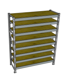 Стеллаж грузовой СГР 3000x2100x600 8 полок (фанера) Стеллаж грузовой СГР 3000x2100x600 8 полок (фанера)