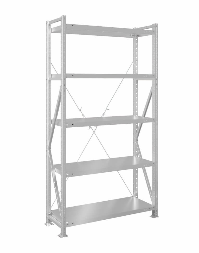 Стеллаж MS U 2500x1000x600 5 полок (200 кг, металл) купить в Перми