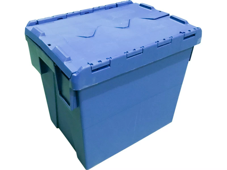 Ящик 400х300х356 сплошной, с крышкой синий купить в Перми Ящик 400х300х356 сплошной, с крышкой синий купить в Перми