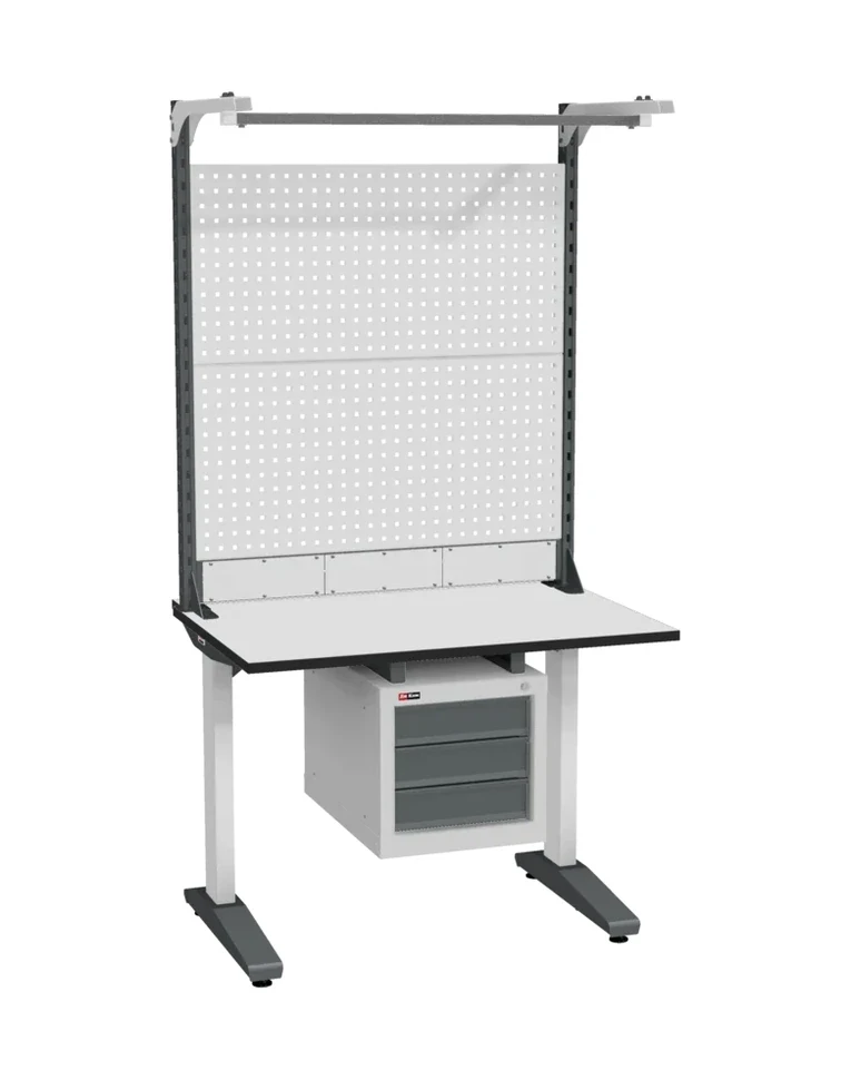 Стол монтажный ДиКом СР-100-01, ESD Thermopal, нерегулируемый, экран Э3, с подвесной тумбой купить в Перми