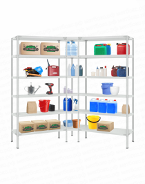 Стеллаж угловой 2000х1600х1600 (6 ярусов глубиной 400мм) Стеллаж угловой 2000х1600х1600 (6 ярусов глубиной 400мм)