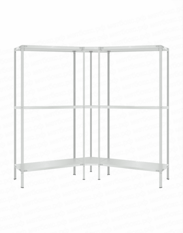 Стеллаж угловой 2000х1800х1800 (3 яруса глубиной 600мм) купить в Перми Стеллаж угловой 2000х1800х1800 (3 яруса глубиной 600мм) купить в Перми