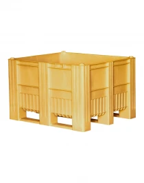 BoxPallet 1200x1000x740 мм сплошной на полозьях желтый BoxPallet 1200x1000x740 мм сплошной на полозьях желтый