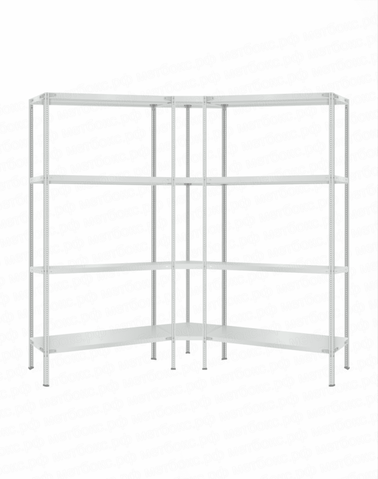 Стеллаж угловой 2000х1800х1800 (4 яруса глубиной 600мм) купить в Перми Стеллаж угловой 2000х1800х1800 (4 яруса глубиной 600мм) купить в Перми