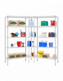 Стеллаж угловой 2000х1800х1800 (5 ярусов глубиной 600мм) Стеллаж угловой 2000х1800х1800 (5 ярусов глубиной 600мм)