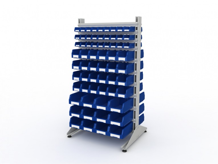 Стеллаж для пластиковых лотков SORTEX двухсторонний 1800x1000x800.05 купить в Перми Стеллаж для пластиковых лотков SORTEX двухсторонний 1800x1000x800.05 купить в Перми