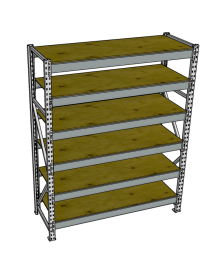 Стеллаж грузовой СГР 3000x900x1000 6 полок (фанера)