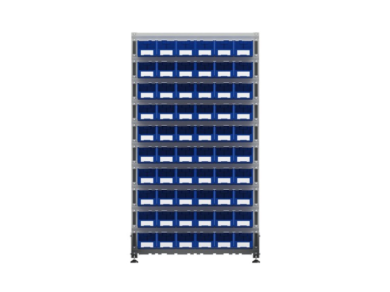 Стеллаж для пластиковых лотков SORTEX односторонний 1800x1000x450.02 купить в Перми Стеллаж для пластиковых лотков SORTEX односторонний 1800x1000x450.02 купить в Перми