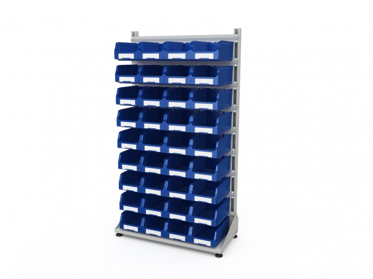 Стеллаж для пластиковых лотков SORTEX односторонний 1800x1000x450.03 купить в Перми Стеллаж для пластиковых лотков SORTEX односторонний 1800x1000x450.03 купить в Перми