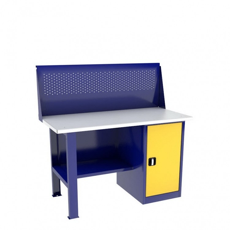 Однотумбовый слесарный верстак ВП-2/1,4 с экраном купить в Перми Однотумбовый слесарный верстак ВП-2/1,4 с экраном купить в Перми