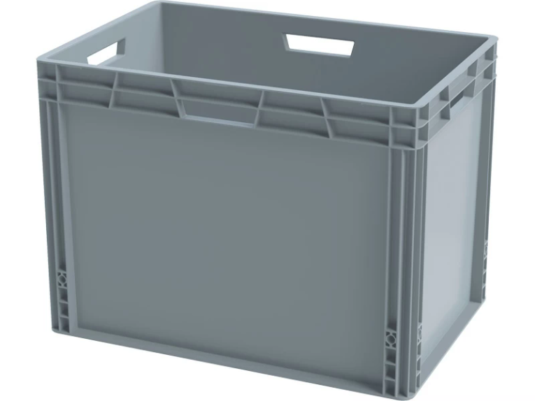 Ящик 600х400х440 cплошной, усиленное дно, цв. серый купить в Перми