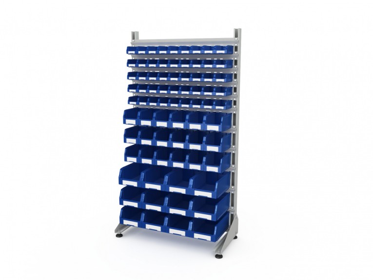 Стеллаж для пластиковых лотков SORTEX односторонний 1800x1000x450.06 купить в Перми Стеллаж для пластиковых лотков SORTEX односторонний 1800x1000x450.06 купить в Перми