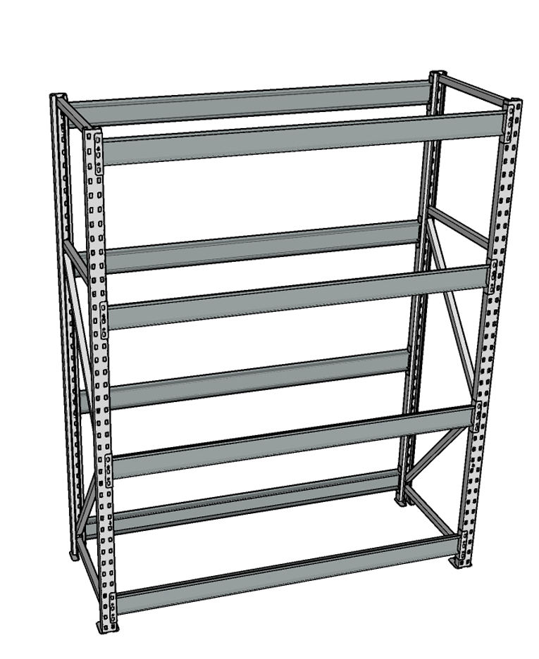 Стеллаж грузовой СГР 2500x1800x500 4 полки (без настила) купить в Перми Стеллаж грузовой СГР 2500x1800x500 4 полки (без настила) купить в Перми