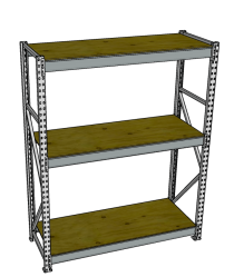 Стеллаж грузовой СГР 3000x900x400 3 полки (фанера)